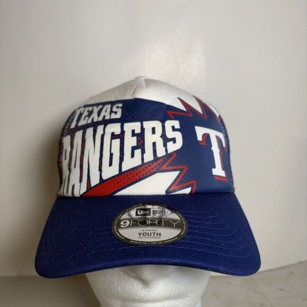 New Era 9Forty Texas Rangers Blue‎ MLB Mesh Back Snapback Hat NEW Youth